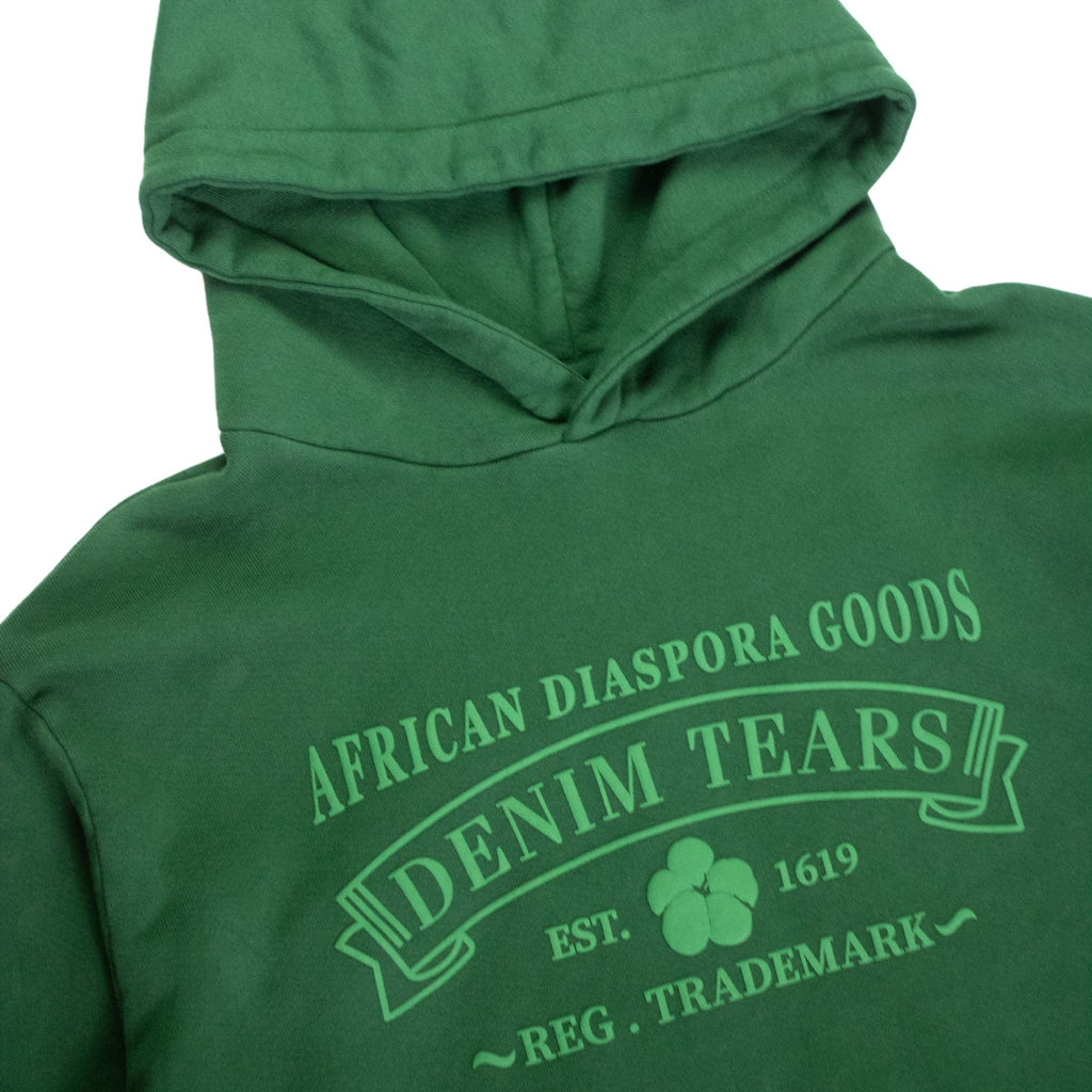 DENIM TEARS MEN'S ADG HOODIE GREEN PRINT GREEN