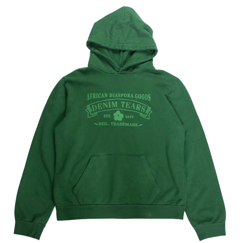 DENIM TEARS MEN'S ADG HOODIE GREEN PRINT GREEN