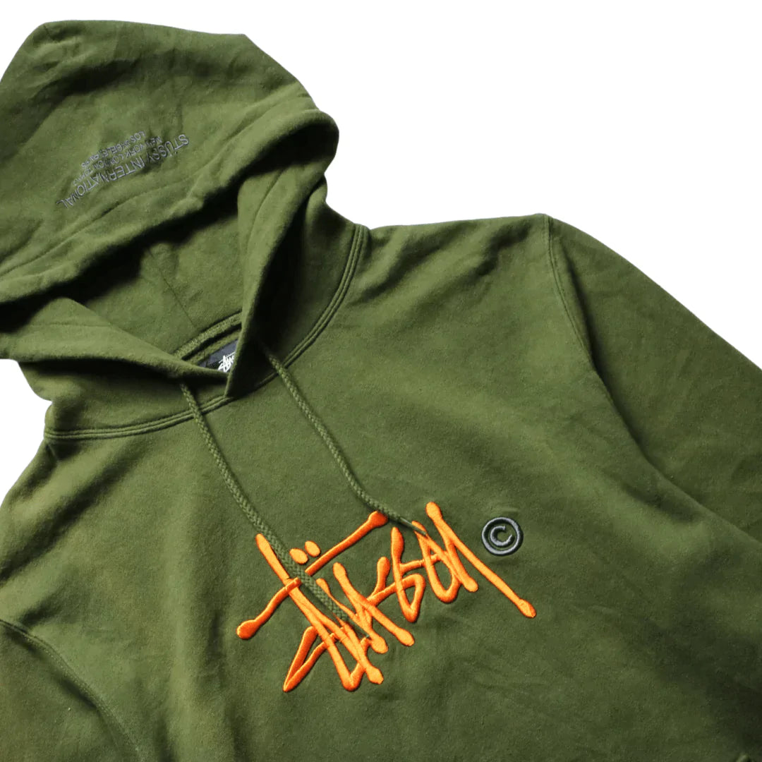 STUSSY COPYRIGHT SCRIPT APPLIQUE HOODY (L) Thrifty Towel