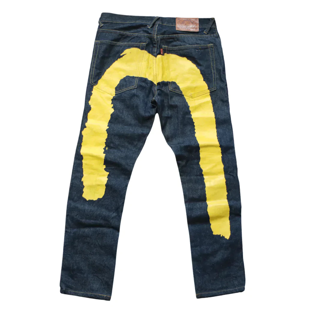 YELLOW PAINTED DIACOCK JEAN | Thrifty Towel