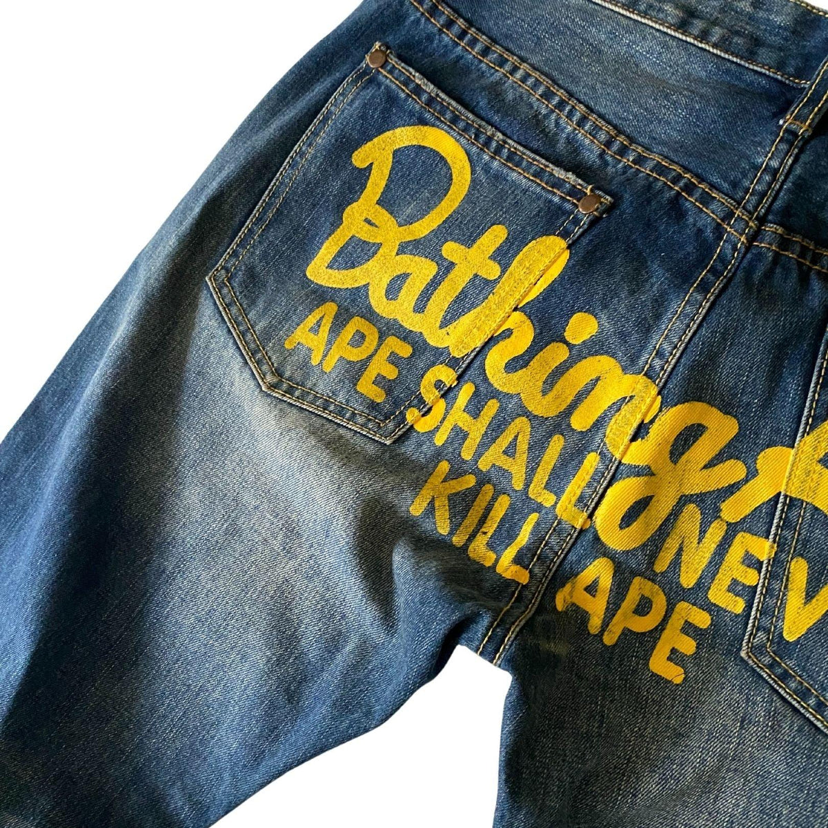 A BATHING APE RELAXED FIT SCRIPT JEAN | Thrifty Towel