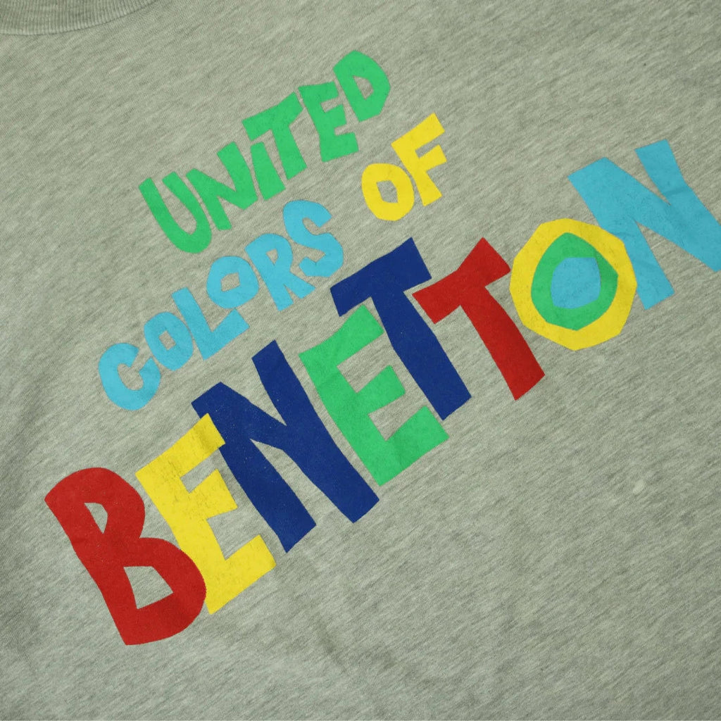 BENETTON SPELLOUT GREY TEE - Benetton - Thrifty Towel 
