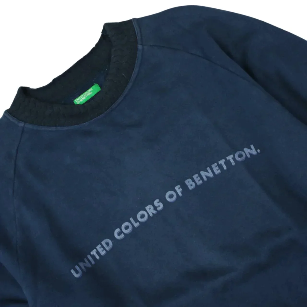 BENETTON NAVY SPELL OUT SWEATER  (S)